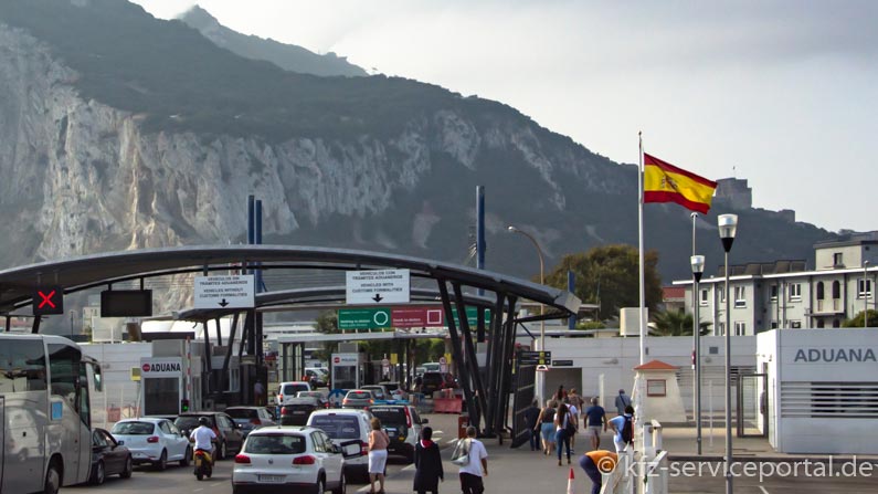 Grenzübergang von Europa (Spanien) nach Gibraltar