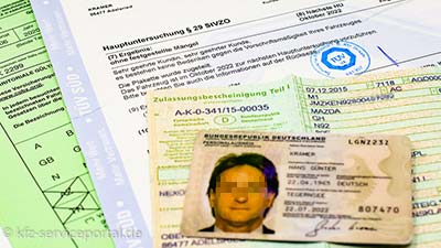 Antragsunterlagen für den internationalen Fahrzeugschein.