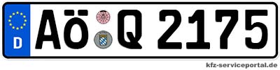 Kfz-Kennzeichen AÖ für den Zulassungsbezirk Altötting