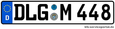 Kfz-Kennzeichen DLG für den Zulassungsbezirk Dillingen