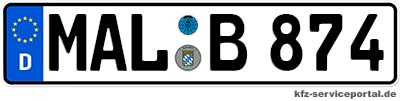 Kfz-Kennzeichen MAL für den Zulassungsbezirk Landshut Landkreis