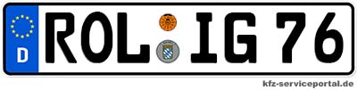 Kfz-Kennzeichen ROL für den Zulassungsbezirk Landshut Landkreis