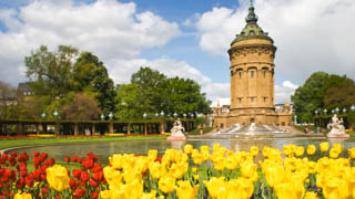 Mannheim mit dem Blick auf St. Ulrich und Afra