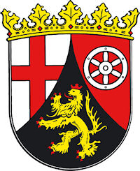 Das Wappen des Bundeslandes Rheinland-Pfalz